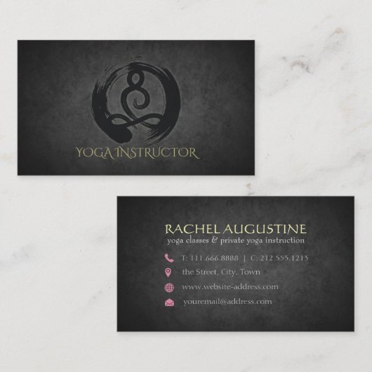 書エレガント道ヨガ瞑想と禅のシンボル 名刺 (正面/裏面)