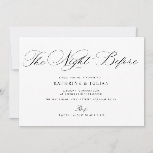 書エレガント道リハーサルのディナー招待 招待状 (正面)