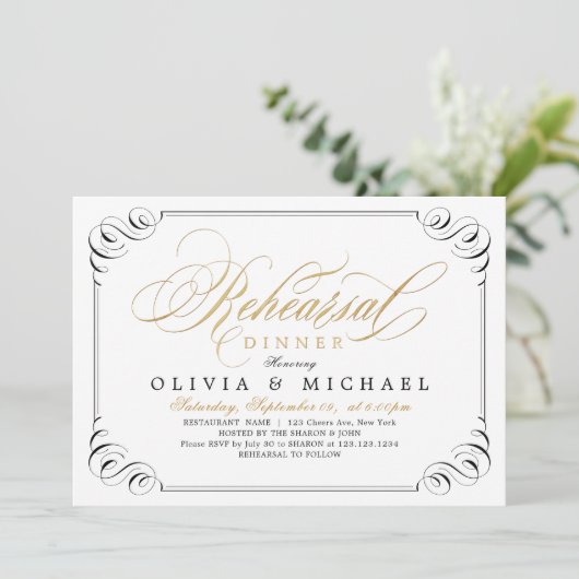書エレガント道リハーサルのディナー 招待状 (スタンド正面)