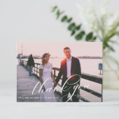 書エレガント道レタリング結婚の写真 サンキューカード (スタンド正面)