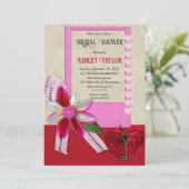 書エレガント道ロマンチックモダンブライダルシャワー 招待状 (スタンド正面)