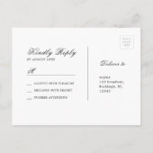 書エレガント道ヴィンテージ結婚式RSVP インビテーションポストカード (裏面)