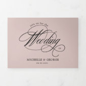 書エレガント道三重結婚式招待状 三つ折り招待状 (カバー)