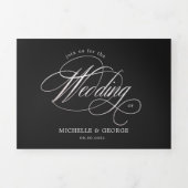 書エレガント道三重結婚式招待状 三つ折り招待状 (カバー)