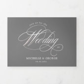 書エレガント道三重結婚式招待状 三つ折り招待状 (カバー)