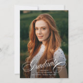 書エレガント道写真の卒業 招待状 (正面)