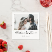 書エレガント道写真の結婚カクテルパーティー スタンダードカクテルナプキン (インサイチュ)