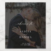 書エレガント道写真オーバーレイ結婚応援 ワインラベル (シングルラベル)