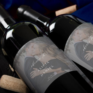 書エレガント道写真オーバーレイ結婚応援 ワインラベル