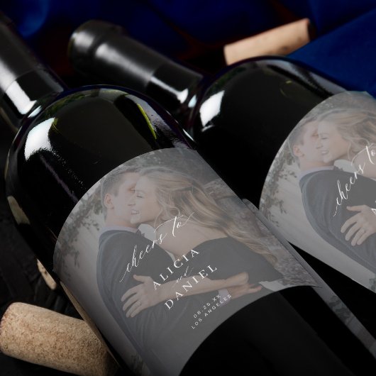 書エレガント道写真オーバーレイ結婚応援 ワインラベル