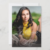 書エレガント道写真キンセアニラ 招待状 (正面)