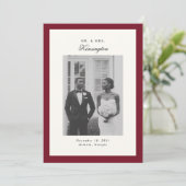 書エレガント道写真フレーム赤結婚の 案内状 (スタンド正面)