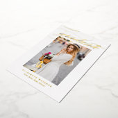 書エレガント道写真卒業金ゴールド 箔招待状 (回転した状態)