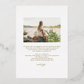 書エレガント道写真卒業金ゴールド 箔招待状 (裏面)