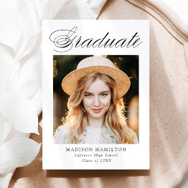 書エレガント道写真卒業 案内状