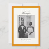 書エレガント道写真枠ゴールデン結婚ズ 案内状 (正面)