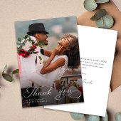 書エレガント道写真結婚のサンキューカード サンキューカード