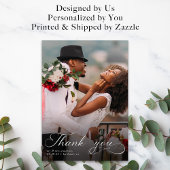 書エレガント道写真結婚のサンキューカード サンキューカード