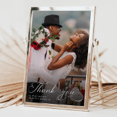 書エレガント道写真結婚のサンキューカード サンキューカード
