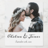 書エレガント道写真結婚のボトル ワインラベル (シングルラベル)