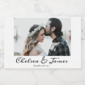 書エレガント道写真結婚のミニ スパークリングワインラベル (シングルラベル)