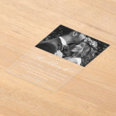 書エレガント道写真結婚の アクリル招待状 (レイダウン)