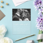 書エレガント道写真結婚の アクリル招待状 (インサイチュ (ウェディング))