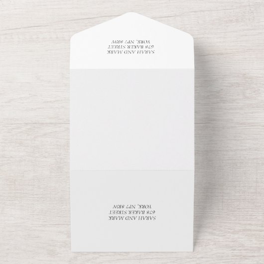 書エレガント道写真結婚の オールインワン招待状 (外側)