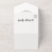 書エレガント道写真結婚のQrコード オールインワン招待状 (外側)