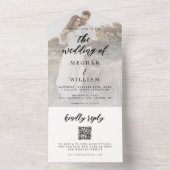 書エレガント道写真結婚のQrコード オールインワン招待状 (内側)