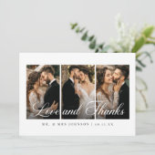 書エレガント道写真結婚コラージュ サンキューカード (スタンド正面)