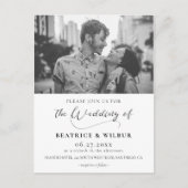 書エレガント道写真結婚式招待状 ポストカード (正面)