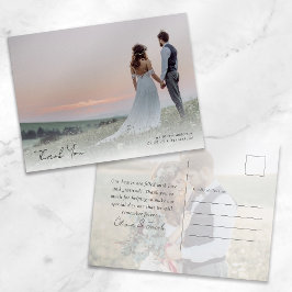 書エレガント道写真結婚有難う ポストカード