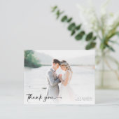 書エレガント道写真結婚有難う ポストカード (スタンド正面)