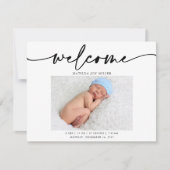 書エレガント道写真誕生発表証 サンキューカード (正面)