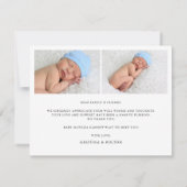 書エレガント道写真誕生発表証 サンキューカード (裏面)