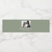 書エレガント道写真Sage Green結婚's ペットボトルラベル (シングルラベル)