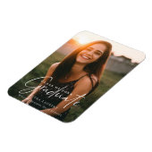 書エレガント道卒業写真 マグネット (左側)