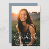 書エレガント道卒業写真 案内状 (正面/裏面)