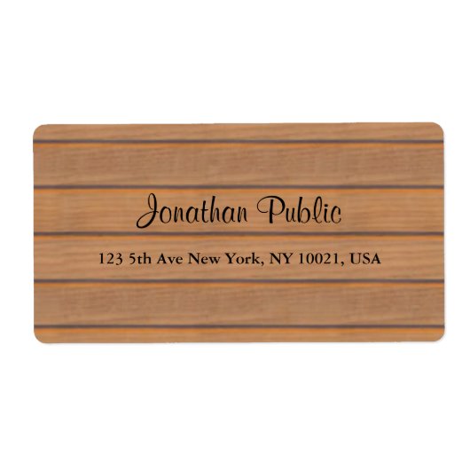 書エレガント道台本の名前文字木出荷 ラベル (正面)