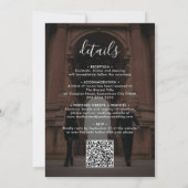書エレガント道台本フォトQRコード結婚 招待状 (裏面)