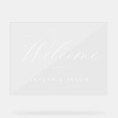 書エレガント道台本ホワイトウェルカム結婚ズ アクリルサイン (正面)