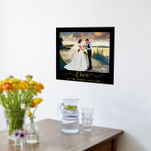 書エレガント道台本ラヴ結婚の写真金ゴールド 箔ポスター (レイダウン (キッチン))