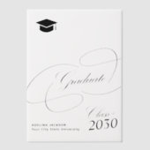 書エレガント道台黒帽卒業 ベラム紙招待状 (正面)