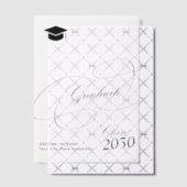 書エレガント道台黒帽卒業 ベラム紙招待状 (オフセット (招待状))