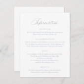 書エレガント道文字ブルー結婚の詳細 招待状 (正面/裏面)