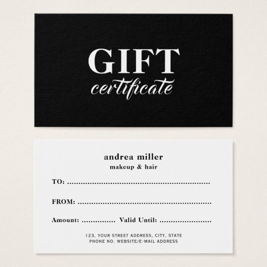 書エレガント道景品証書 (正面&裏面)