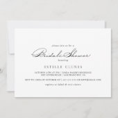 書エレガント道水平ブライダルシャワー 招待状 (正面)