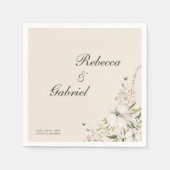 書エレガント道水彩フローラ結婚 スタンダードカクテルナプキン (正面)