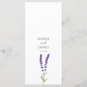 書エレガント道水彩ラベンダー結婚ズ メニュー (裏面)